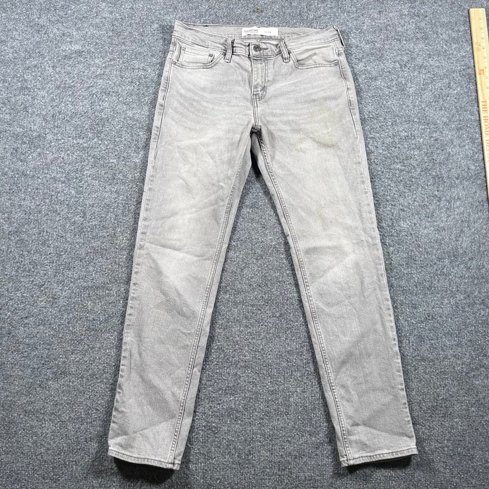 Signature Levi Strauss Jeans Mens Size 30x30 Gray S37 Slim Fit Stretch Denim